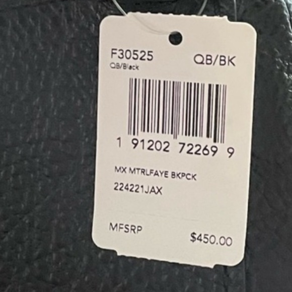 👣 COACH Faye 👣 Mixed Materials Backpack in Black. - Picture 13 of 16